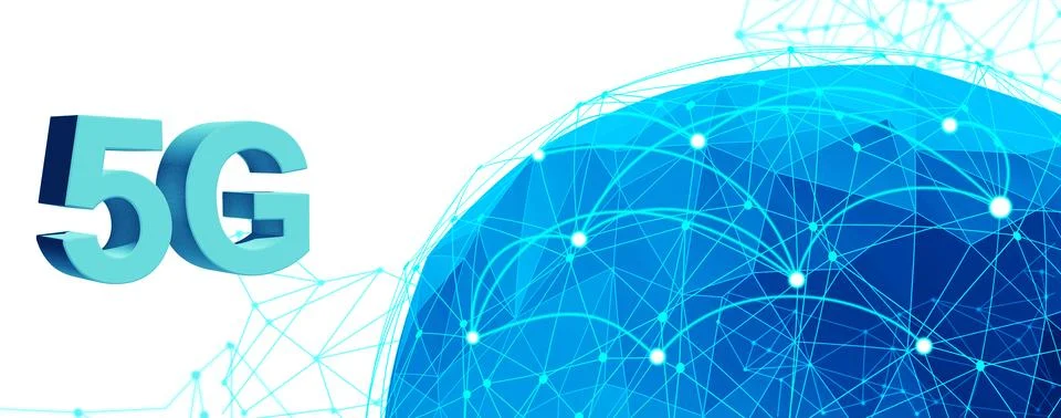 Concept of future technology 5G network systems and internet. 3d illustration Stock-Illustration