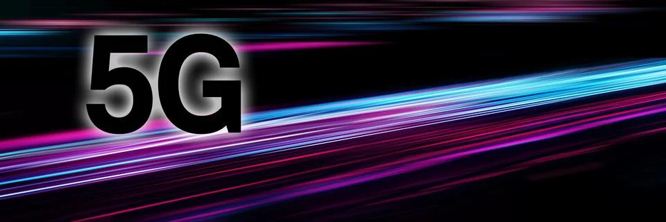 Concept of future technology 5G network systems and internet. 3d illustration Stock Illustration