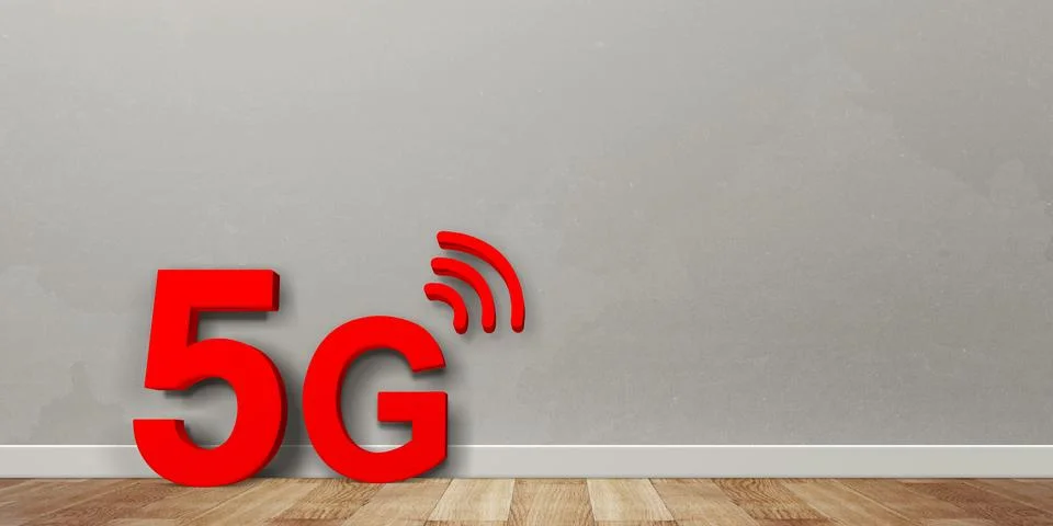 Concept of future technology 5G network systems and internet. 3d illustration Stock-Illustration