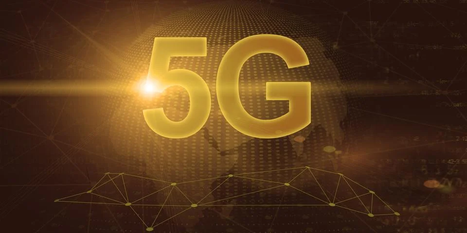 Concept of future technology 5G network systems and internet. 3d illustration Stock-Illustration