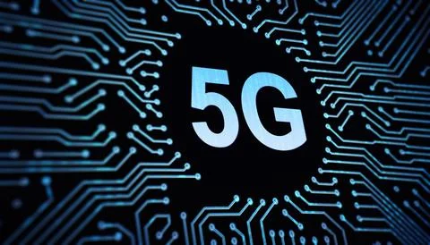 Concept of future technology 5G network systems and internet. 3d illustration Stock-Illustration