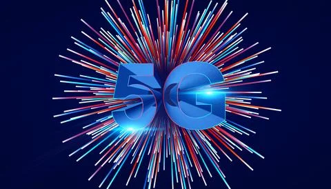 Concept of future technology 5G network systems and internet. 3d illustration Stock-Illustration