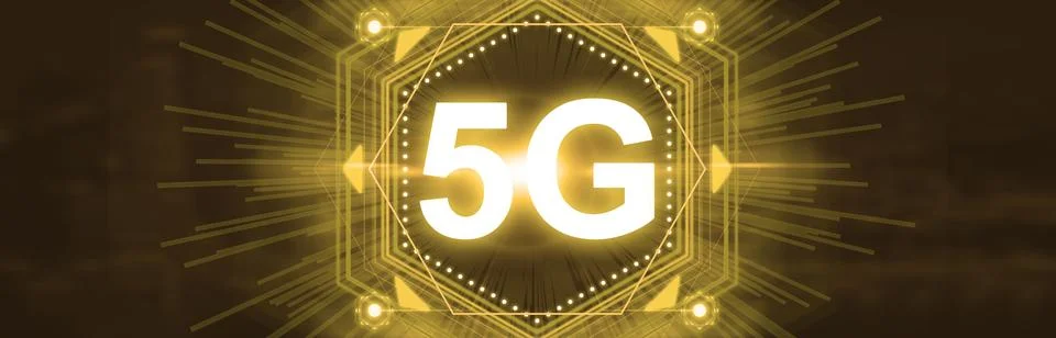 Concept of future technology 5G network systems and internet. 3d illustration Stock-Illustration