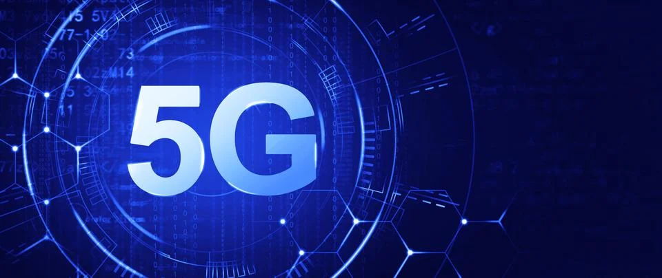 Concept of future technology 5G network systems and internet. 3d illustration Stock-Illustration