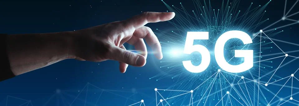 Concept of future technology 5G network systems and internet. 3d illustration Stock-Illustration