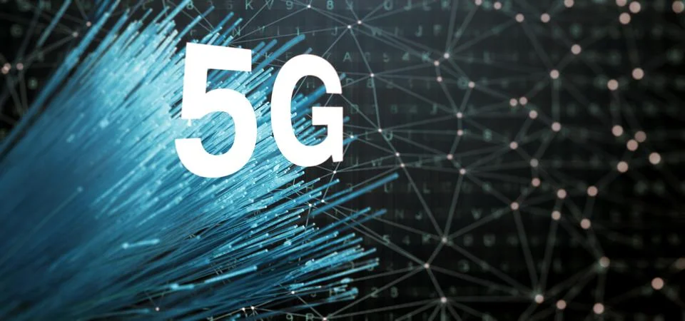 Concept of future technology 5G network systems and internet. 3d illustration Stock-Illustration