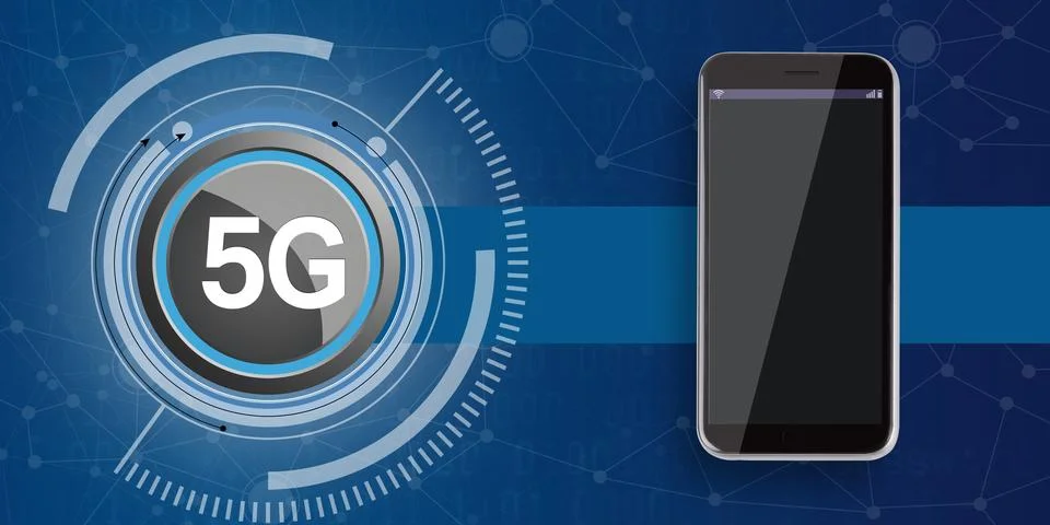 Concept of future technology 5G network systems and internet. 3d illustration Stock-Illustration