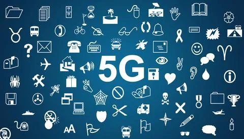 Concept of future technology 5G network systems and internet. 3d illustration Stock-Illustration