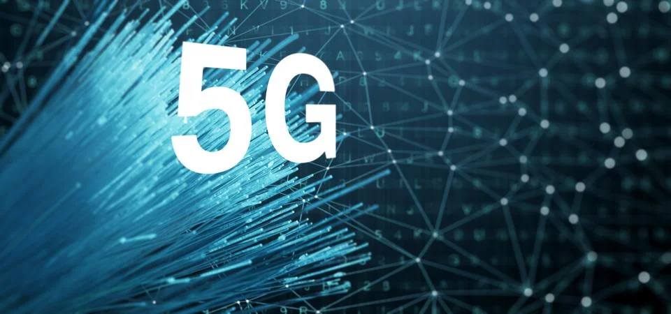 Concept of future technology 5G network systems and internet. 3d illustration Stock-Illustration