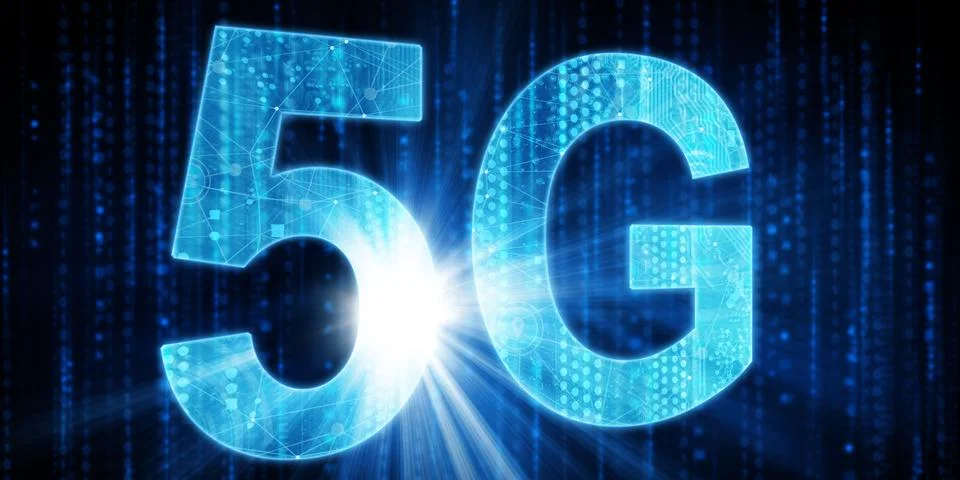 Concept of future technology 5G network systems and internet. 3d illustration Stock-Illustration