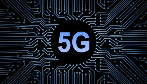 Concept of future technology 5G network systems and internet. 3d illustration Stock-Illustration