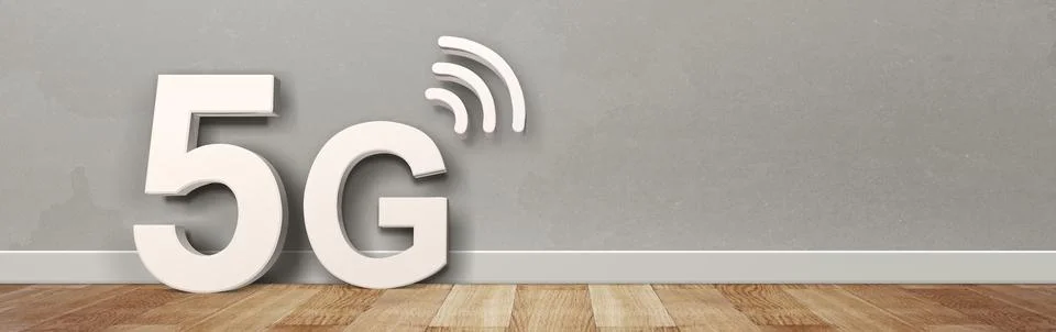 Concept of future technology 5G network systems and internet. 3d illustration Stock-Illustration