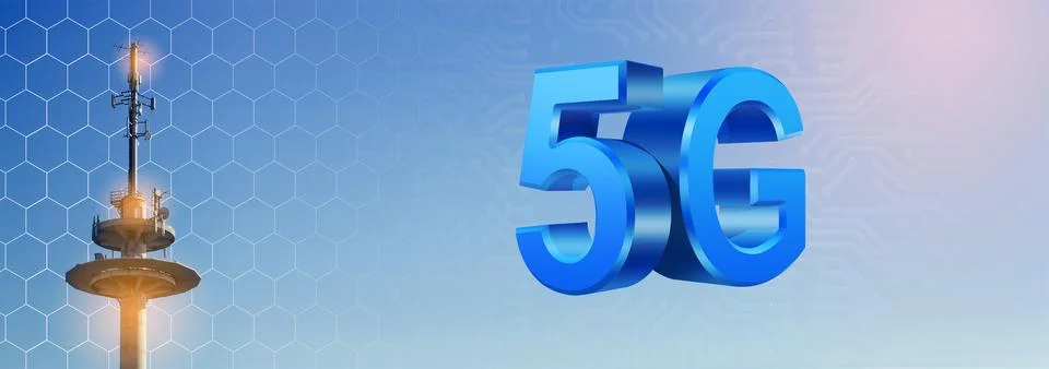 Concept of future technology 5G network systems and internet. 3d illustration イラスト素材