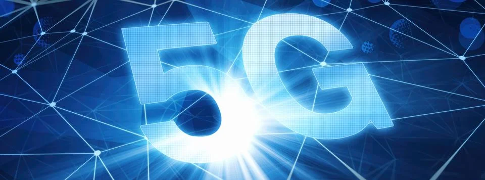 Concept of future technology 5G network systems and internet. 3d illustration Ilustración de archivo