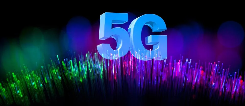 Concept of future technology 5G network systems and internet. 3d illustration Stock-Illustration