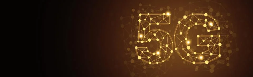 Concept of future technology 5G network systems and internet. 3d illustration Stockillustratie