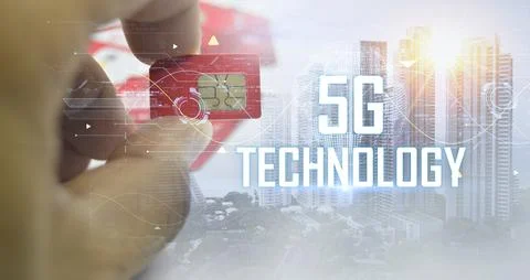 Concept of future technology 5G network wireless systems and internet of thin Stock Photos