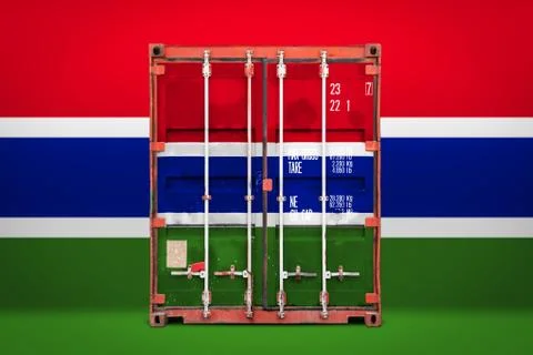 The concept of  Gambia export-import, container transporting and national del Foto stock