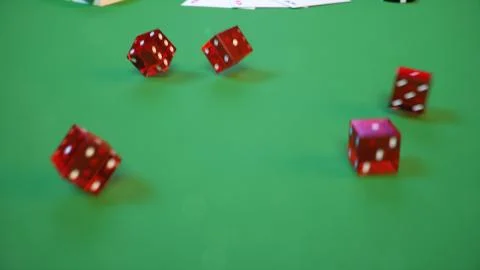 Concept Gambling template with flying dice. Red dice. 3D illustration Stock Illustration