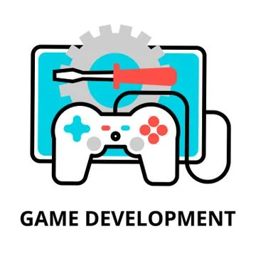 Concept of game development icon Stock Illustration