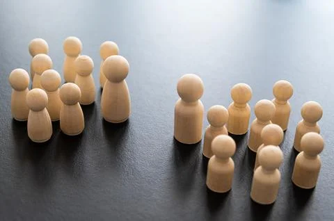 Concept of gender difference, males versus females. Stock Photos