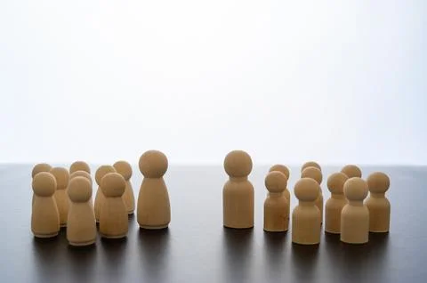 Concept of gender difference, males versus females. Stock Photos