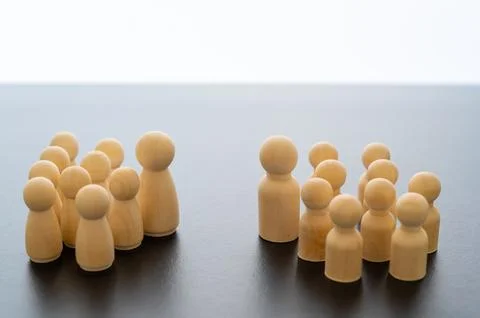 Concept of gender difference, males versus females. Stock Photos