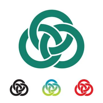 The concept of a geometric logo chain of three circles. Stock Illustration
