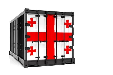 The concept of  Georgia export-import, container transporting and national de 스톡 일러스트