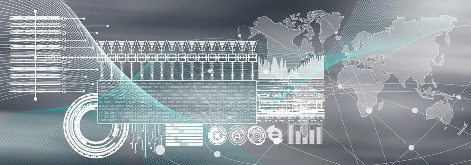 Concept of global business digital interface Stock Illustration