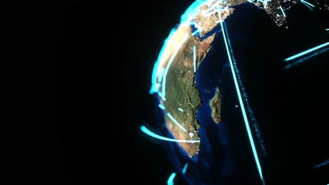 Concept of global communication, connection lines and Earth Stock Footage 151687569