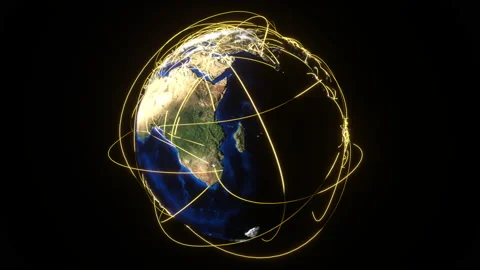 Concept of global communication, connection lines and Earth Video stock 151687639