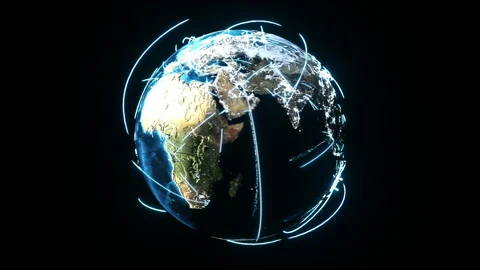 Concept of global communication, connection lines and Earth Stock Footage 152520831