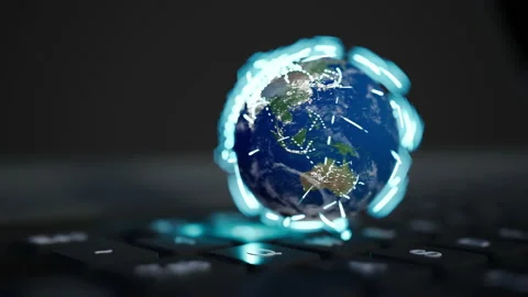 Concept of global communication, connection lines and Earth Stock Footage 154896993