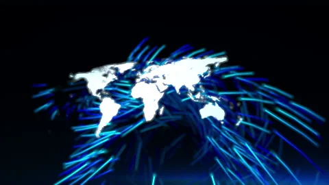 Concept of global communication, connection lines and Earth Stock Footage 160731451