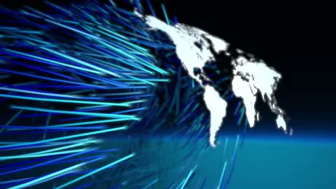 Concept of global communication, connection lines and Earth Stock Footage 160732751