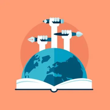 Concept of global education Stock Illustration