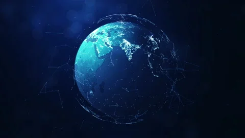 Concept of global internet network connection technology. The world stands out i Video stock 195502768