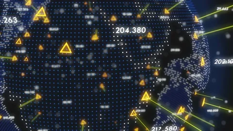 Concept of Global Network Connection. Big Data Digital Planet Rotating in Stock Footage 163198216