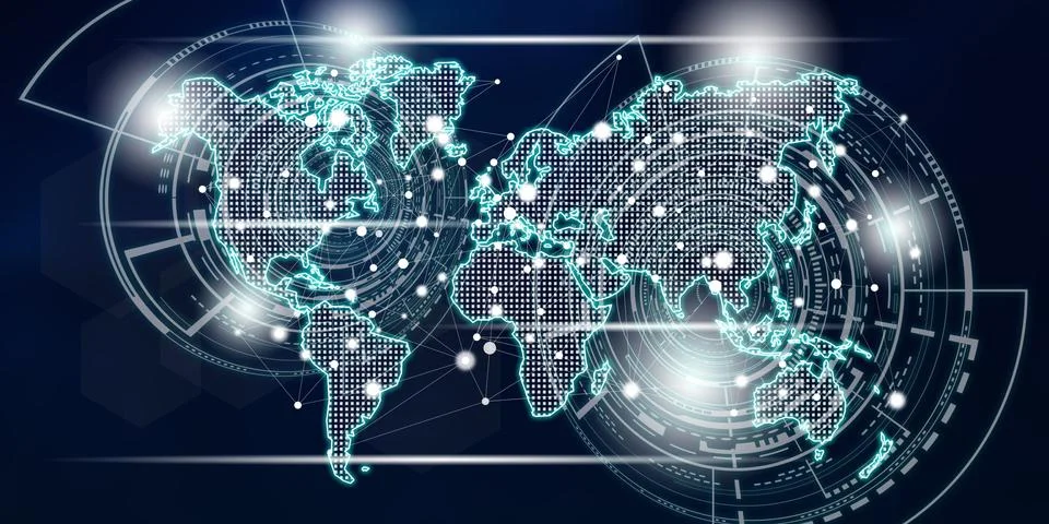 Concept of global network technology Stock Illustration