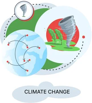 Concept of global warming, climate change, tornado natural disaster Stock Illustration