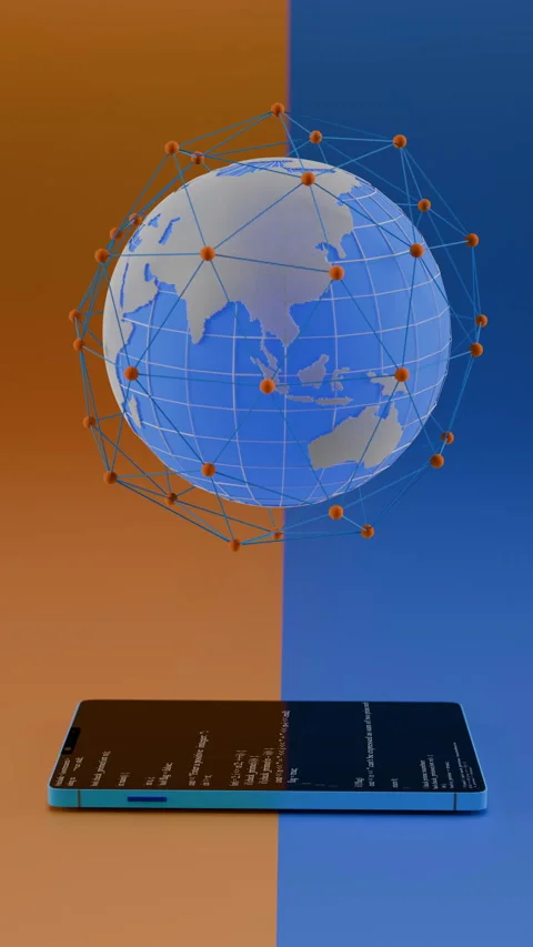 Concept of global web network in smartphone Stock Footage 263334355