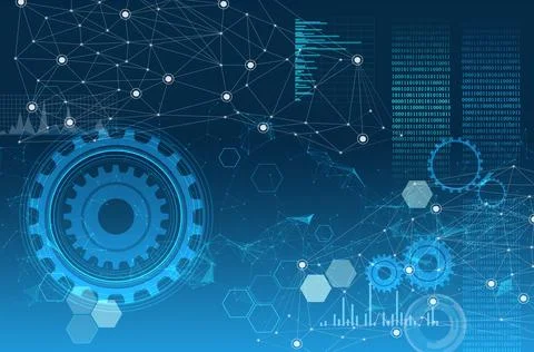 The concept of globalization of artificial intelligence and the internet of t Stock Illustration