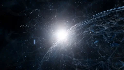 Concept globe with sun and binary data cyber space Vídeos de archivo 120809545
