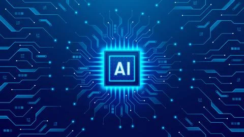 Concept glowing core of artificial intelligence イラスト素材