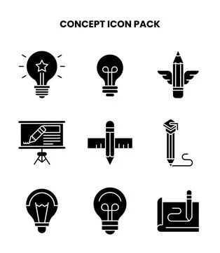 Concept Glyph Graphics Icons Pack Stockillustratie