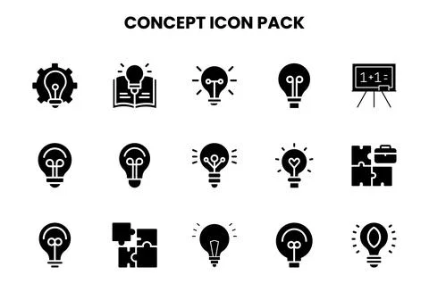 Concept Glyph Graphics Icons Pack Stock Illustration