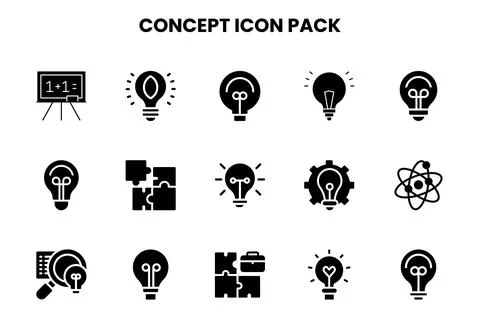 Concept Glyph Scalable Icons Pack Illustrazione stock