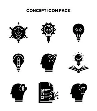 Concept Glyph Scalable Icons Pack Stock Illustration