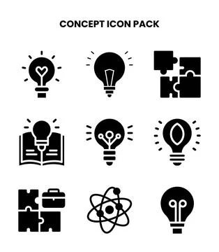 Concept Glyph UI Icons Pack Stock Illustration